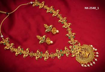 multicolor Traditinal Gold Plated Alloy Necklace 1