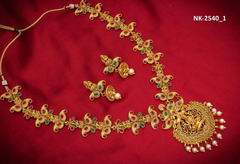 multicolor Traditinal Gold Plated Alloy Necklace