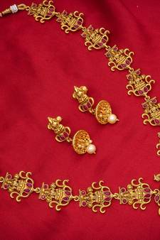 multicolor Traditinal Gold Plated Alloy Necklace