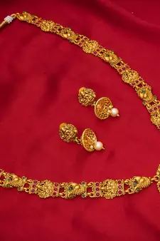 multicolor Traditinal Gold Plated Alloy Necklace