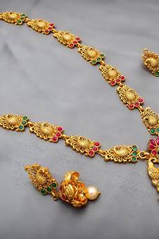 multicolor Traditinal Gold Plated Alloy Necklace