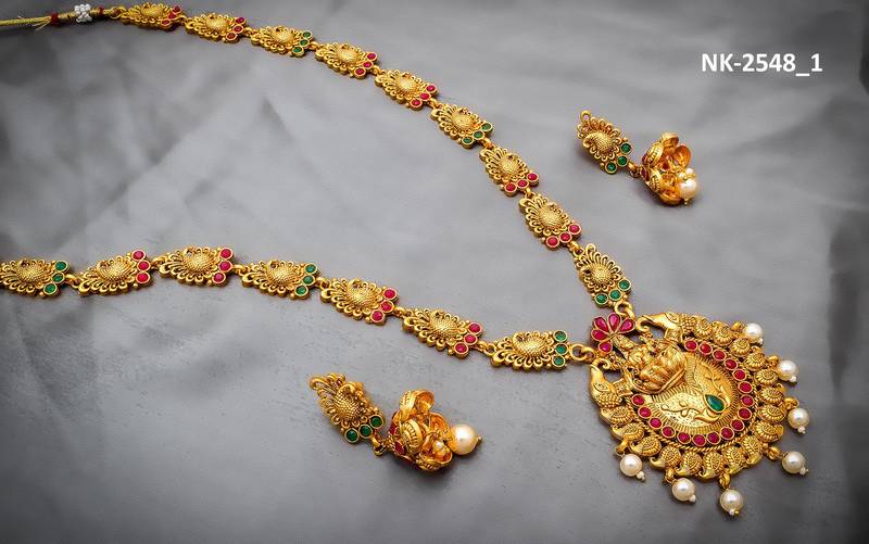 multicolor Traditinal Gold Plated Alloy Necklace