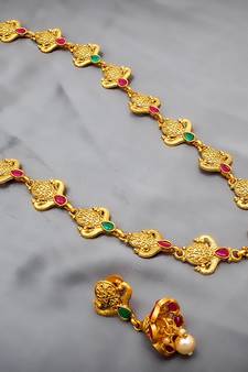 multicolor Traditinal Gold Plated Alloy Necklace