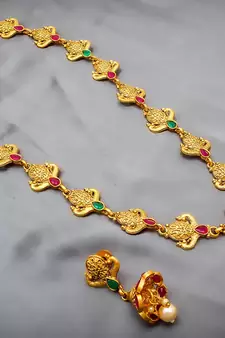 multicolor Traditinal Gold Plated Alloy Necklace