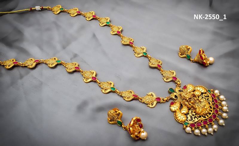 multicolor Traditinal Gold Plated Alloy Necklace