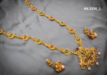 multicolor Traditinal Gold Plated Alloy Necklace 1