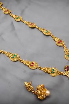 multicolor Traditinal Gold Plated Alloy Necklace