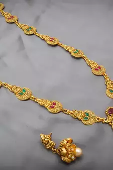 multicolor Traditinal Gold Plated Alloy Necklace