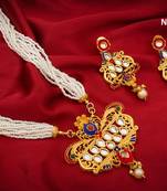 multicolor Traditinal Gold Plated Alloy Necklace