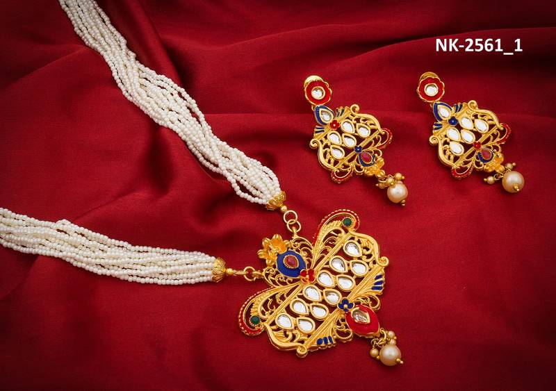 multicolor Traditinal Gold Plated Alloy Necklace