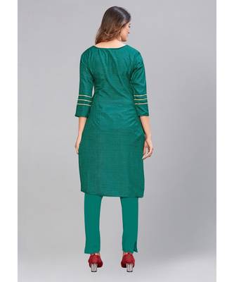 Grey Silk printed stitched quarter sleeve   Kurti 2