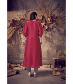 Pink Silk plain stitched quarter sleeve   Kurti