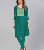 Grey Silk printed stitched quarter sleeve   Kurti