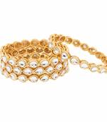 Gold kundan Yellow Gold Brass bangle