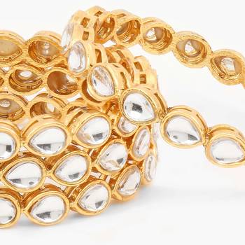 Gold kundan Yellow Gold Brass bangle 2