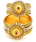 Gold stone Yellow Gold Brass bangle