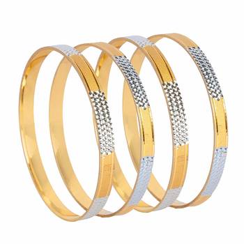 Gold gold plated Yellow Gold Brass bangle 3