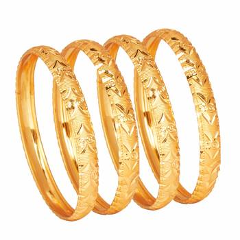 Gold gold plated Yellow Gold Brass bangle 2