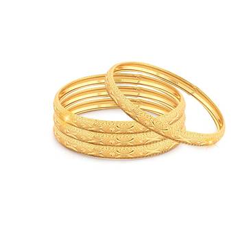 Gold gold plated Yellow Gold Brass bangle 1