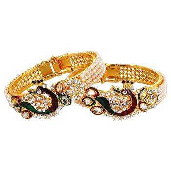 Gold meenakari Yellow Gold Brass bangle 3