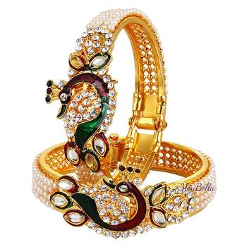 Gold meenakari Yellow Gold Brass bangle 4