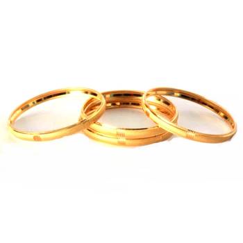Gold gold plated Yellow Gold Brass bangle 1