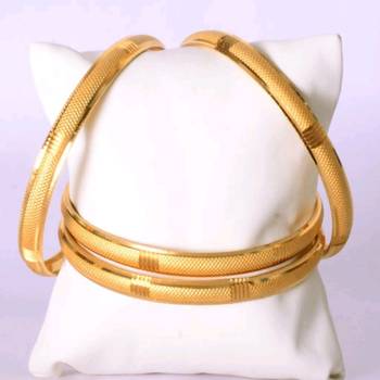 Gold gold plated Yellow Gold Brass bangle 2
