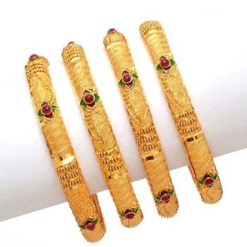 Gold gold plated Yellow Gold Brass bangle 2