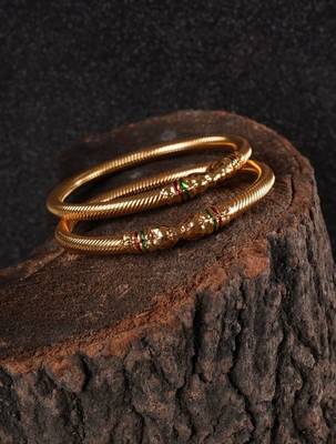 Gold gold plated Yellow Gold Brass bangle 2