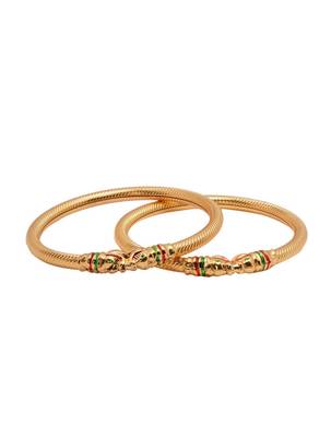 Gold gold plated Yellow Gold Brass bangle 3