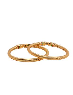 Gold gold plated Yellow Gold Brass bangle 4