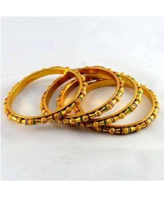 Gold meenakari Yellow Gold Brass bangle 1