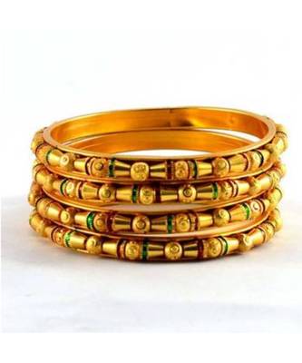 Gold meenakari Yellow Gold Brass bangle 2