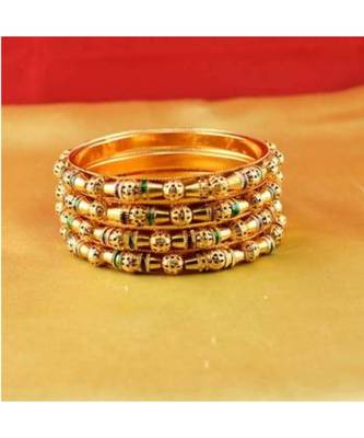 Gold meenakari Yellow Gold Brass bangle 3