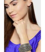 Silver silver plated Black Silver Metal bangle