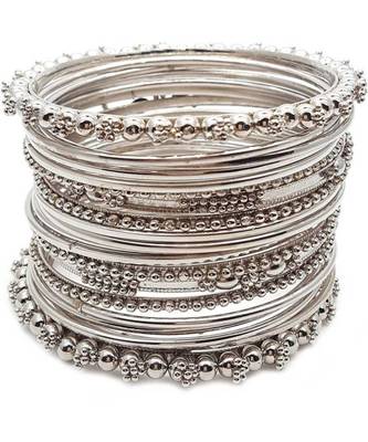 Silver silver plated Silver Metal bangle 3