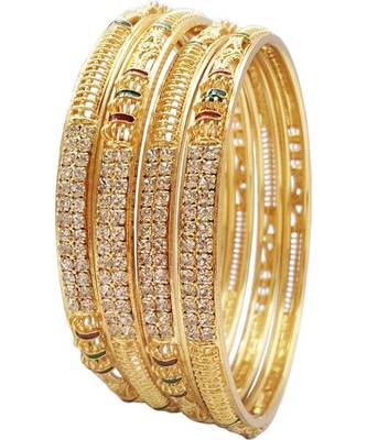Gold stone Yellow Gold Brass bangle 1