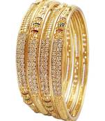 Gold stone Yellow Gold Brass bangle