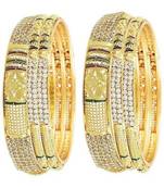 Gold stone Yellow Gold Brass bangle