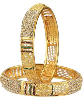 Gold stone Yellow Gold Brass bangle 1