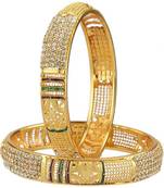 Gold stone Yellow Gold Brass bangle