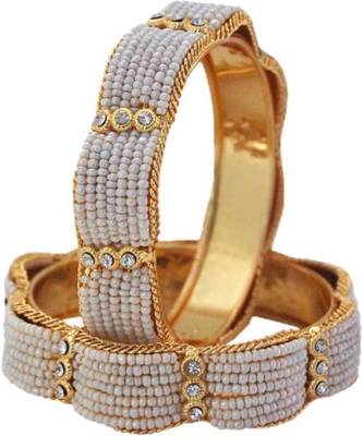 Gold pearl Yellow Gold Brass bangle 1