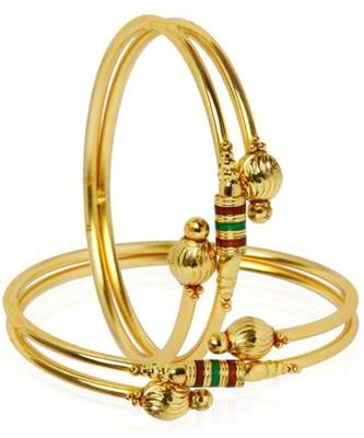 Gold gold plated Yellow Gold Brass bangle 1