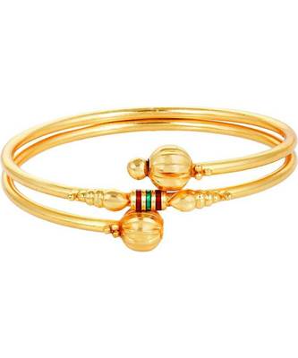 Gold gold plated Yellow Gold Brass bangle 3