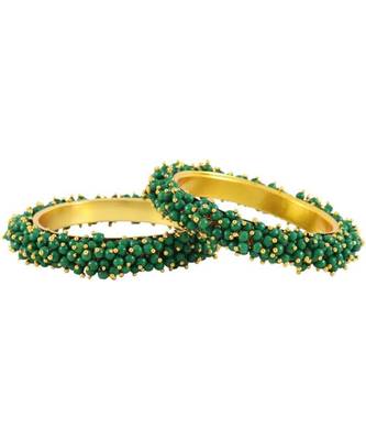 Green pearl Yellow Gold Brass bangle 3