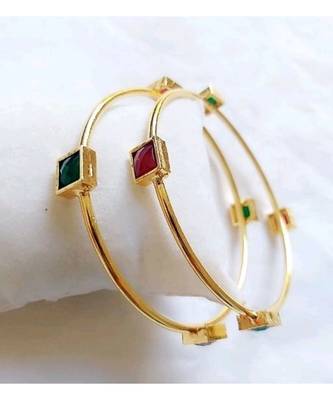 Gold gold plated Yellow Gold Brass bangle 1