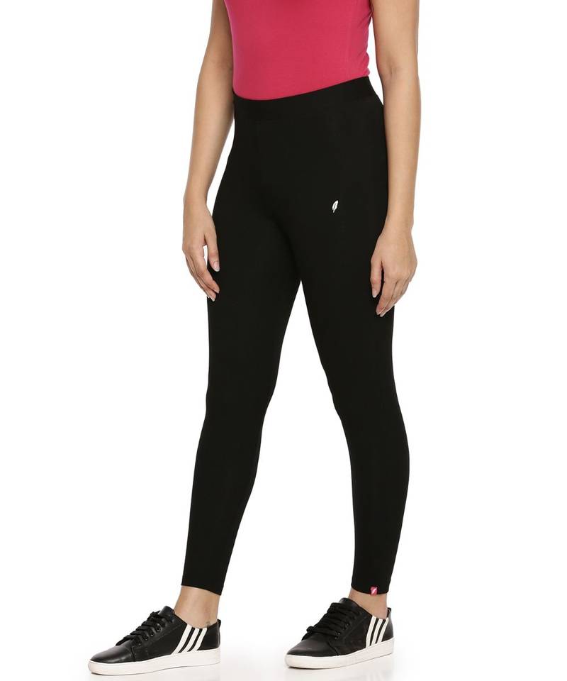 black viscose plain leggings