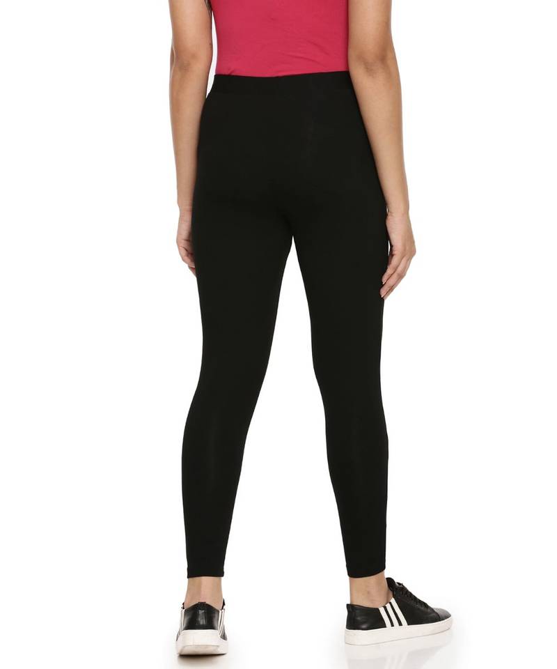 black viscose plain leggings