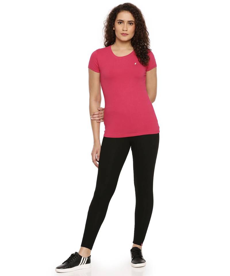 black viscose plain leggings