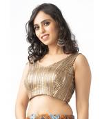 antique gold Sequins Georgette Blouse
